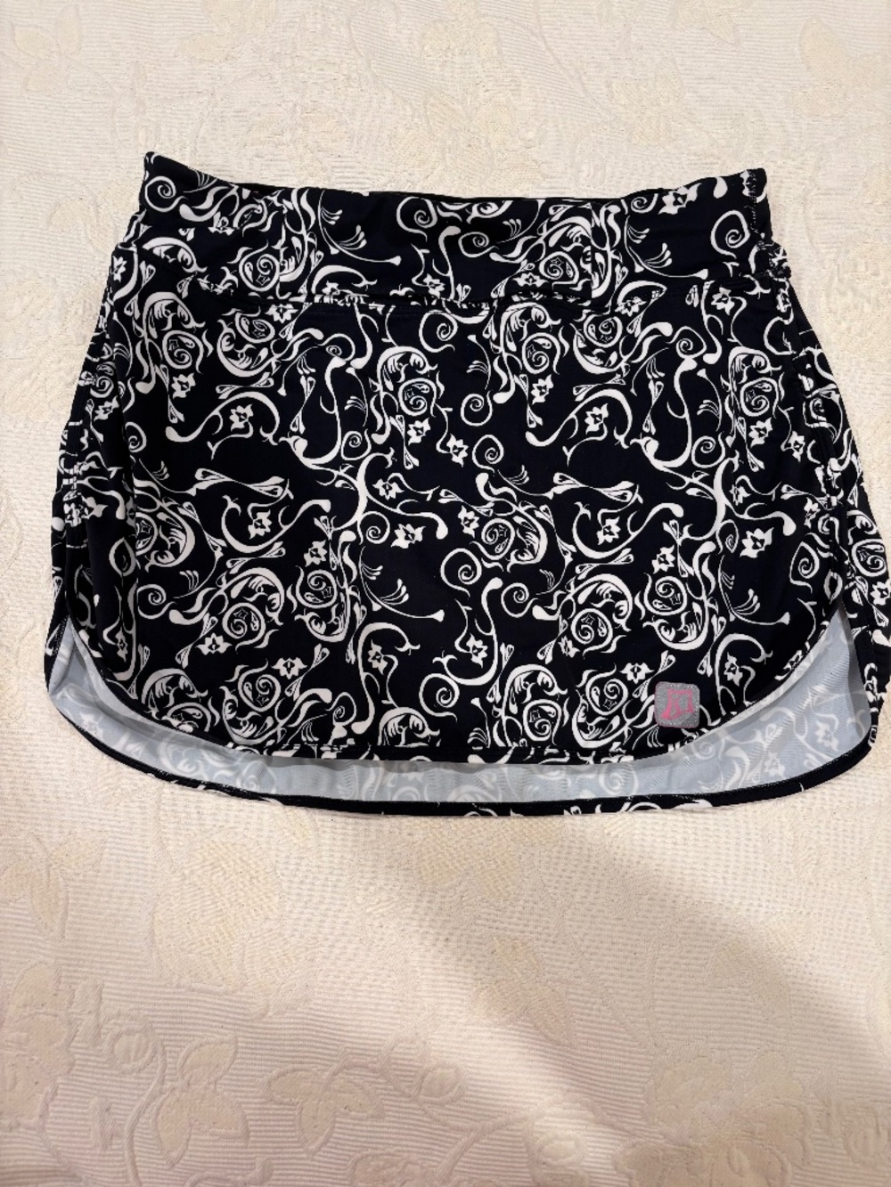 Skirt Sports Tough Girl Black White Floral Athletic Skirt Women's Small